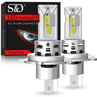 S&D H4 LED-lampa för bil 9003 HB2 strålkastarlampa Canbus billjus turbo LED-diodlampa bil motorcykel 20000LM 12V 6500K ljus