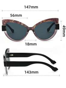 2 piezas Nuevas gafas simples de montura de color contrastante con estilo de gato, personalizadas, simples y casuales, adecuadas para todo, marco ligero para maquillaje