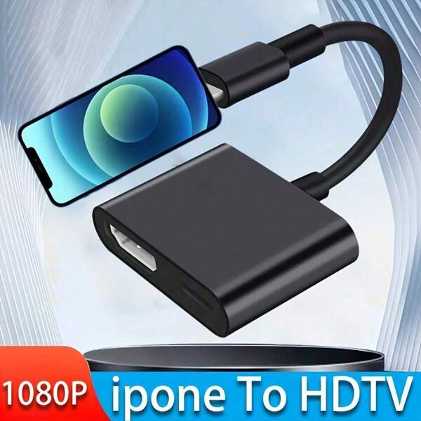 Adaptateur HD pour , convertisseur d'écran numérique AV avec port de charge pour synchronisation audio et vidéo 1080p pour 14 13 12 11 X 8 7, iPad sur HDTV/projecteur/moniteur