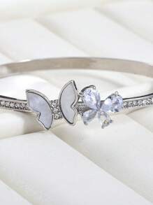 New Fashion Shinny Zirconia Shell Butterfly With Full Rhinestone Bracelet For Party Gift
