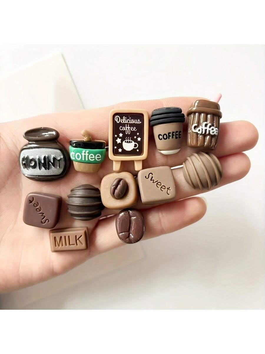 12 مغناطيس قهوة صغير إبداعي لوحة رسائل ثابتة للتبر...