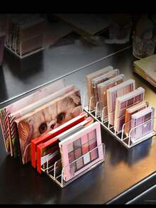 1 Conjunto Estante de Armazenamento de Paleta de Sombras Grandes e Pequenas, Caixa de Pó Transparente, Organizador de Maquiagem Compartimento de Gaveta de Mesa, Novo Estilo