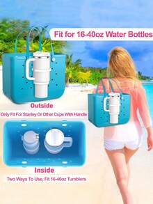 Beach Bag Cup Holder, Travel Accessories;Travel Essentials; Multi Color Insert Accessory Compatible, For Decorative Charm Inserts, Suitable For Travel And Outings, Cup Holder For 30oz 40oz Compatible, Water-Tight & Secure - Ideal For Travel, Versatile Inner Organizers, Waterproof, Wear-Resistant, Easy To Clean, Reusable(White Button Is 1pc) - Multicolor - View 4