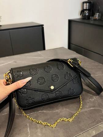 2025 New Summer Chain Women's Sling Bag, Retro Ladies Baguette Bag, Fashion Handbag