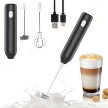 Espumador de leche eléctrico inalámbrico con carga USB - Mini batidora de mano portátil para café, capuchino y crema - Mezclador portátil para volver al colegio
