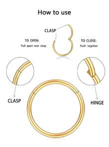 1 Piece/High-Quality Hypoallergenic 316L Stainless Steel Silver Nose Ring, Set With Zirconia, Sport And Running Anti-Loss Design, 16G Closed Hoop, Suitable As Jewelry Gifts For Boyfriend/Girlfriend.