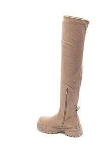 Women's Fashionable Over-The-Knee Boots With Side Zipper, Versatile Daily Wear - TAUPE - View 2