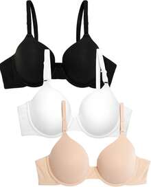 Fruit Of The Loom Women's Smooth Cotton T-Shirt Bra Pack - Ultra-Soft, Flexible, And Invisible Under Tees