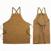 Unisex Koch-/Garten-Arbeitsschürze, mit großen Taschen, strapazierfähige Segeltuch Kreuzrücken-Arbeitsschürze, Größe M-XXL