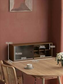 Estante vintage de madera para exhibir tazas - Organizador multi-nivel a prueba de polvo para tazas, con soporte de pared y de escritorio, armario con puerta corrediza, estación de almacenamiento de té y café de cocina.