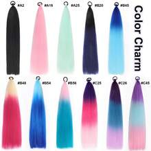 2 piÚces/Paquet Extension de queue de cheval de 26 pouces avec élastique, extension de queue de cheval noire, journée des cheveux fous, extensions de cheveux colorées pour filles, cheveux de festival, cheveux de rave, tresses de queue de cheval - Marron foncé - Voir 5