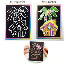 10/20pcs DIY Scratch Art Set, Includes Art Paper, Magic Painting Paper, Scraper Tools And Wooden Scratch Pens, Creative Coloring Crafts, DIY Painting Kit - Multicolor - View 3