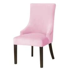 غطاء كرسي من النيلون المرن ذو لون أحادي الفضي في طراز عصري - غطاء كرسي مطاطي مانع للانزلاق من مزيج البوليستر والسبانديكس, مناسب لحماية أثاث غرفة الطعام والنوم والمكتب وغرفة المعيشة