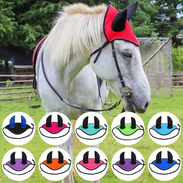 New Horse Blinkers, Horse Riding Accessories, In Stock, Made Of Breathable Mesh, Keeps Horse Ears Ventilated And Protects From Insects