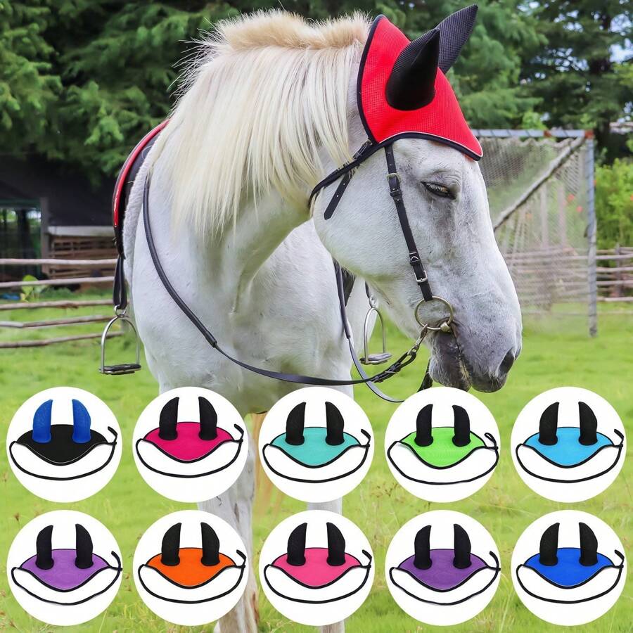 New Horse Blinkers, Horse Riding Accessories, In Stock, Made Of Breathable Mesh, Keeps Horse Ears Ventilated And Protects From Insects