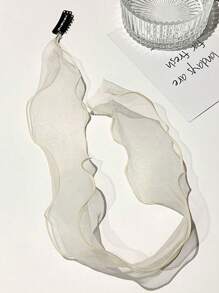 Set da 4 fasce per capelli in rete, fermagli per capelli a fiocco per donne, accessori per capelli di alta qualità con fiocco, fascia per capelli in chiffon stile coreano, mollette