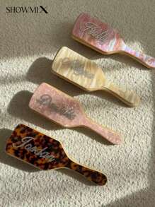 Customized Acetate Hair Comb, Handcrafted With Diamonds, Customized Logo & Name, Massaging Air Cushion Comb