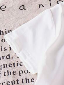 2pcs Girl Sporty Cute Strawberry Print T-Shirt + Bow Decor Long Pants Set, Summer Outfit - Red - View 5