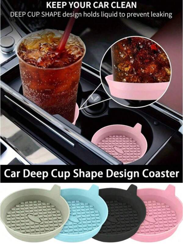 1pc Durable Universal Silicone Cup Holder Mat, Silicone Round Cup Pad Non-Slip & Waterproof For Car, Anti-Slip & Heat-Resistant