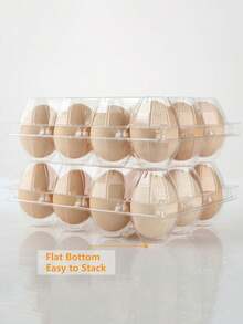 10/50pack Reusable 12-Slot Clear Plastic Egg Cartons - Simple, Practical, Can Hold 12 Eggs, Cost-Effective Purchase For Home, Farm, Market Display, Kitchen Accessories - Multicolor - View 6