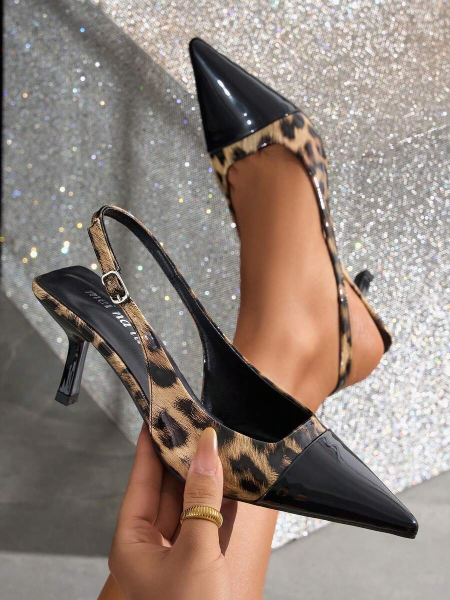 Women's High Heel Pumps, Pointed Toe High Heels, Fashion Slim Heel Shoes, Slingback Shallow Heel Sandals, Elegant/Sexy Office Wear