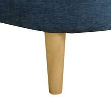 Blue Fur Cloth Living Room Ottoman - Blue - View 3
