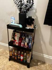 1 件不锈钢纤薄滚动储物车，加厚浴室移动搁架，多用途推车，狭窄空间收纳架（最小宽度 13 厘米），经济实惠