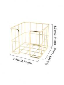 1 件装镂空金属方形桌面收纳盒，开口舒适 - 为家庭办公室抽屉、桌面创建隔板 - 可容纳笔、回形针、便利贴、笔记本和其他办公配件 返校