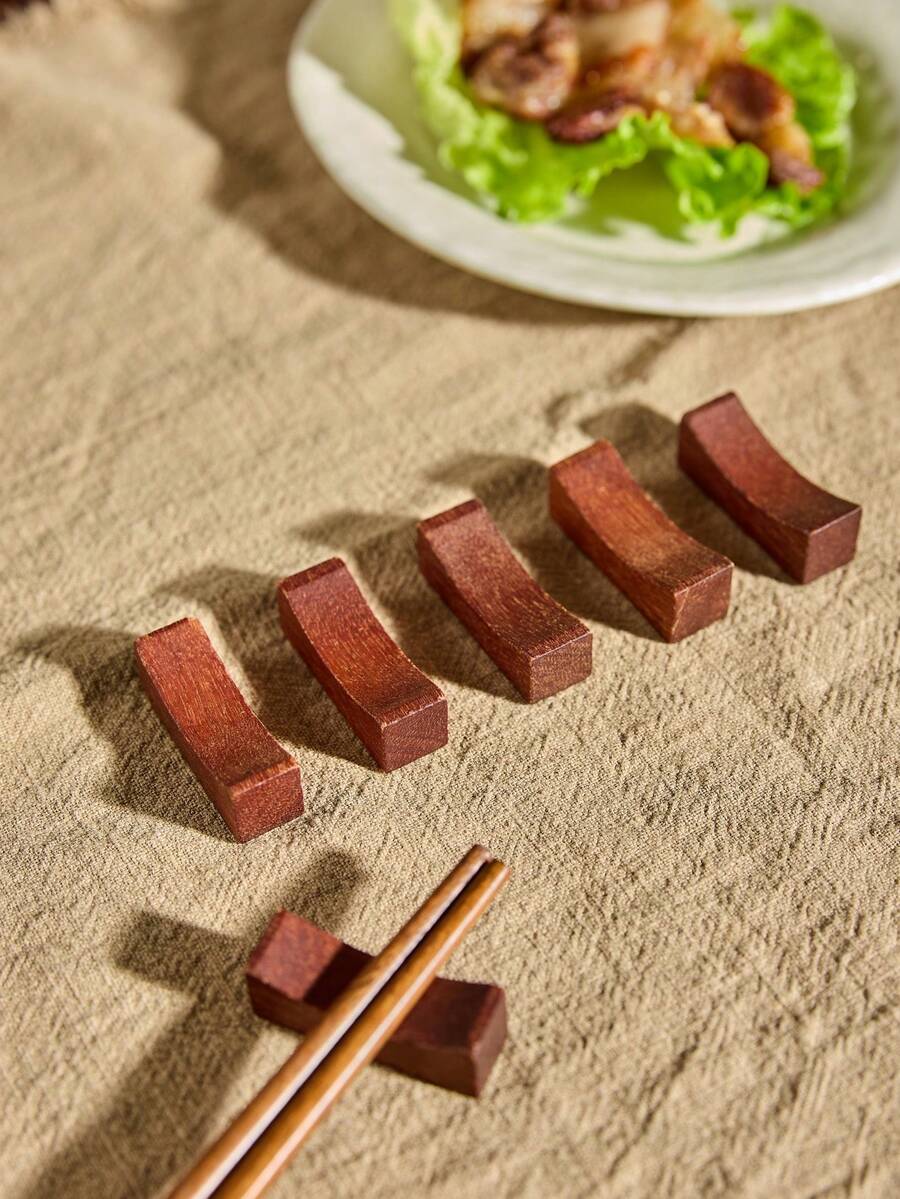 3pcs/Set Wooden Chopstick Rest With Japanese & Korean Styles Gourd, Ingot, Dumbbell, Fish, And Round Shape For Home Kitchen & Dining Table Decoration Back To School, Rama Kitchen Essentials, Chinese New Year, Party Use, High-End Restaurants Supplies, Wedding Essentials, Housewarming Gift - Coffee Brown - View 1