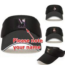 1 pieza Sombrero transpirable de aire y sol para mujer, visera con protección UV, sólido superior para hombre, sombrero deportivo de tenis y golf, gorra de protección solar ajustable - Negro - Ver 9