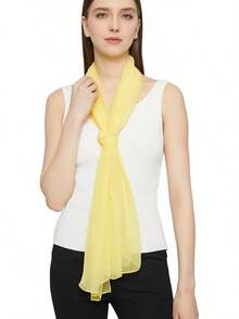 2025PANTONIGHT Long Chiffon Sheer Scarf For Womens - 056 Plain - View 3