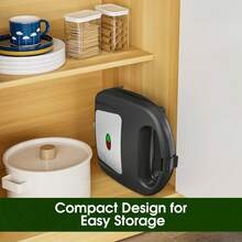 Mini waflera para niños, prepara pequeños waffles de 20 x 5 cm, ideal para desayunos, refrigerios, postres y más. - Negro - Ver 6