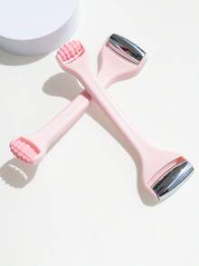 2-In-1 Facial Massage Roller - Stainless Steel Facial Massage Roller To Promote Absorption, Silicone Mini Roller For Eye Massage To Relieve Fatigue, Multi-Functional Massage Roller 2-In-1, Portable Body & Facial Massage Tool For Relaxation, Great For Travel - Multicolor - View 3