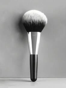 1/2 piezas Cepillo de polvo de cabello negro plateado portátil grande + Cepillo de rubor en forma de lengua, juego de 2 paquetes, regalos, brochas de maquillaje profesionales, set de maquillaje completo - Negro - Ver 8