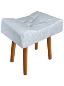 Puff Canoa Decorativo Suede Veludo com Pés Palito Madeira • Resistente até 150kg • Confortável e Moderno