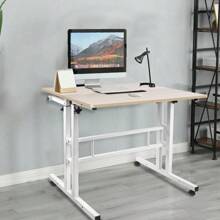 Bureau debout mobile avec plateau pour souris, réglable en hauteur, bureau assis-debout roulant, petit poste de travail sur roulettes pour ordinateur debout, bureau assis-debout pour bureau à domicile