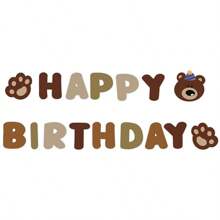 1 Set braune Bär Geburtstag Buchstaben Hängedekoration für Partys