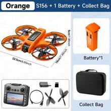 AXNEN Novo Drone RC S156 de 2025 720P HD Profissional 360° Com Duas Câmeras 5G WIFI Motores Sem Escovas Desvio de Obstáculos Quadricóptero Dobrável, Brinquedo de Aeronave de Controle Remoto, Presentes