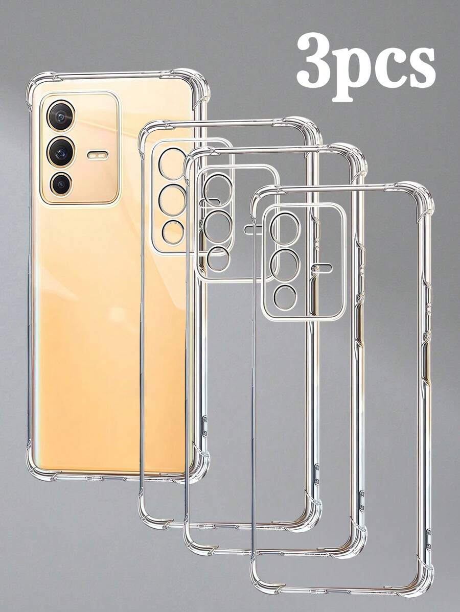 3 Stücke transparente stoßfeste Schutzhüllen, geeignet für Changhong Smartphones, transparente stoßfeste Handyhülle für Changhong Smartphones, Handyhülle, Handyschutzcover, Handyschale, Handytasche, stoßfeste Handyhülle mit Schutz an allen vier Ecken, transparente Handyhülle, einfache Handyhülle, einfarbige Handyhülle, transparente Handyhülle, TPU Handyhülle stoßfest (militärische Stufe Stoßfestigkeit)