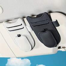 1 pezzo Organizer per visiera parasole per auto a forma di orecchio di gatto, portaoggetti multifunzionale per occhiali da sole, carte e penne, accessori compatti per auto salvaspazio, disponibile in 4 colori, organizer multifunzionale per visiera parasole