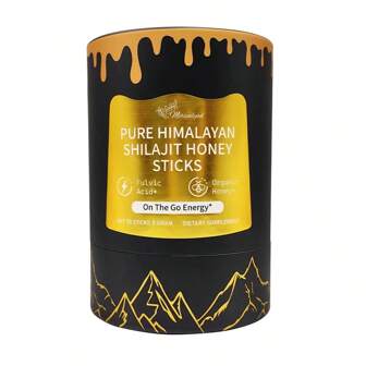 Shilajit Honey Sticks, Himalayan Shilajit Honey Sticks, Pure Himalayan Resin With Organic Honey, Saffron, 30 Sticks For Energy Boost, Vitality Support, Shilajit Honey Sticks For Men & Women