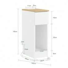 SoBuy Nattduksbord med låda för boxmadrass, soffbord, sidobord, smalt telefonbord, nattduksskåp, vit B x H x D ca: 20 x 60 x 35 cm FBT111-E-WN - Vit - Visa 3