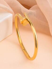 3pcs 18K Gold Plated Stainless Steel Four-Leaf & Three-Leaf Clover Bangle Bracelets, Suitable For Women's Party, Daily Wear, European & American Style, Personalized, Generous, Luxury Cubic Zirconia Wristband, Wedding Jewelry Set, Gift For Girls, Women, Relatives, Friends, Beautiful Wedding, Birthday, Valentine's Day, Mother's Day - Silver 2 - View 8