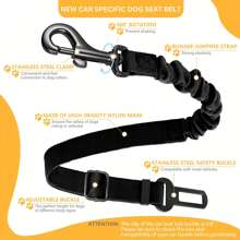 Adjustable Dog Car Safety Leash - Elastic Nylon Retractable Restraint Belt With Sturdy Buckle, Fit All Dog Sizes, Geometric Pattern (Black/Olive Green/Red) - Hand Wash Only, Dog Harness