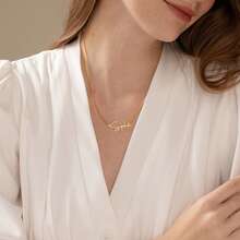 Personalized Couple Name Heart Necklace, Customized 18K Gold Plated Name Necklace, Couple Necklace, Gift For Her - Multicolor - View 3