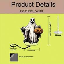 2D drehbare Acryl Tischdekoration - Geschnitzter Kürbis Horror für Halloween, 360° Drehung, ohne Batterie, geeignet für Innen und Außen, 2D flaches Design, Zuhause, Büro, Party & saisonales Geschenk, Halloween Dekoration für Zuhause, lustige Dekoration, langanhaltend, tolle Geschenkidee