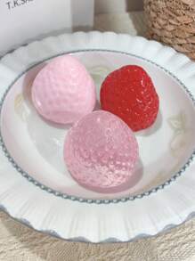 1pc Red Strawberry Squeezy Stress Ball, Soft Silicone-Like Texture, High-Quality Handmade Anti-Stress DIY Squeeze Toy