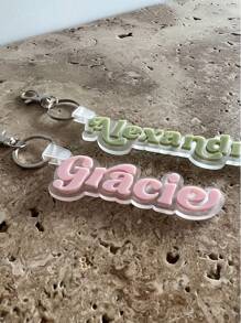 Personalized Retro Name Acrylic Keychain,Backpack Name Tag, Custom Lunchbox Name Tag, Luggage Tag