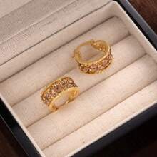 1 Pair Luxury Copper Women's Earrings, Suitable For Daily Wear, Dates, Holidays, And Vacations