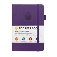 Libreta de direcciones con pestañas alfabéticas, libreta de direcciones de tapa dura con letra grande para registrar contactos, pequeña libreta de direcciones para almacenar toda tu información importante en un solo lugar 5.2 X 7.8", útiles escolares, regreso a la escuela - Multicolor - Ver 8